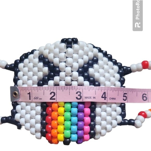 Rainbow Vomit Pony Bead [Kandi] Mask - Picture 7 of 7